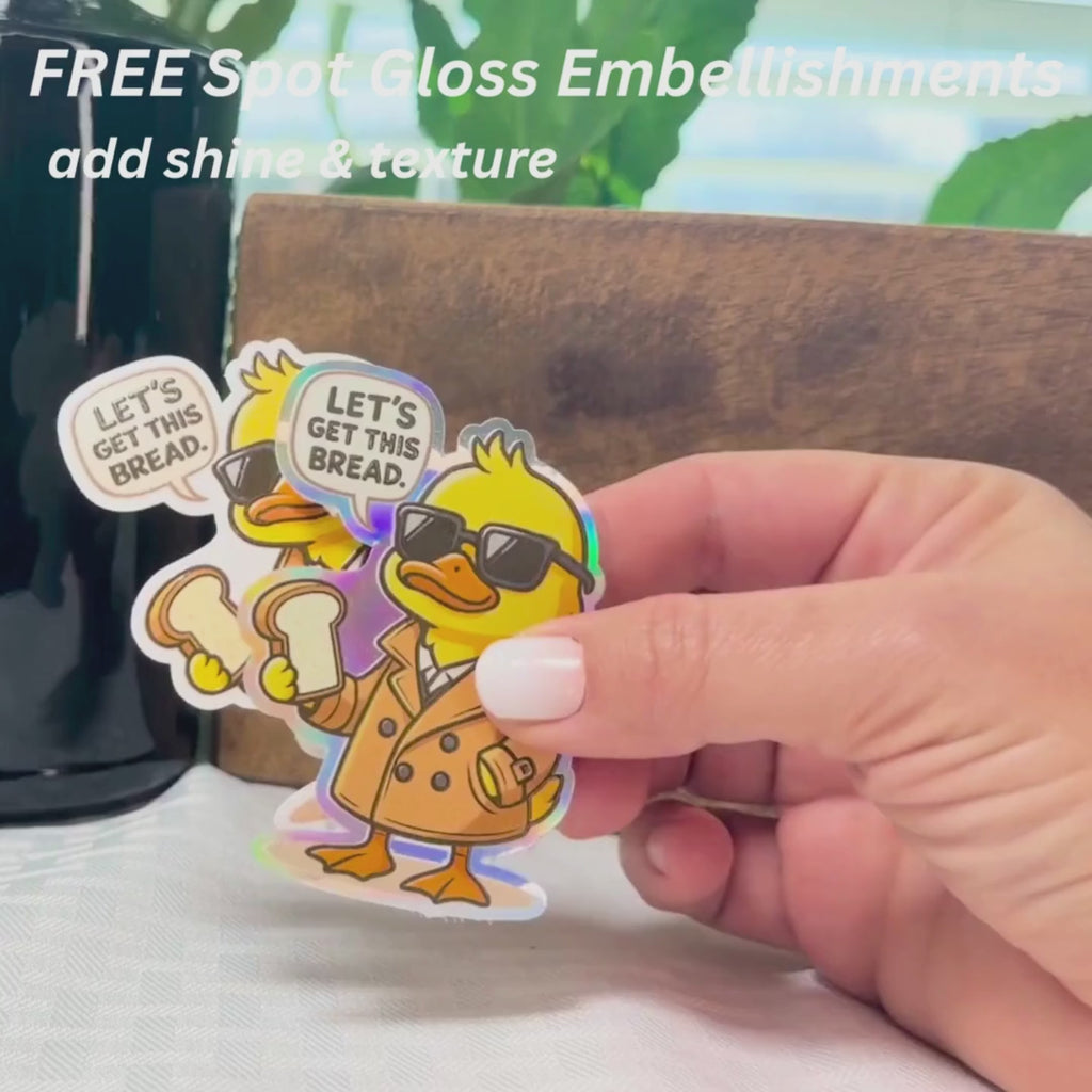 Let's Get This Bread Duck Sticker: Funny Vinyl Decal