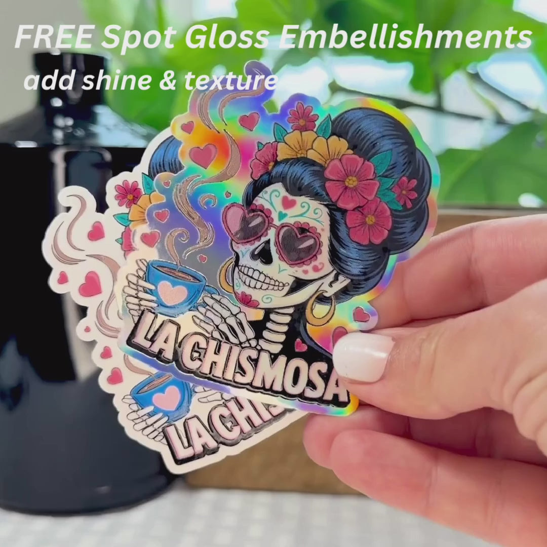 La Chismosa Sticker: Spanish Skeleton Decal