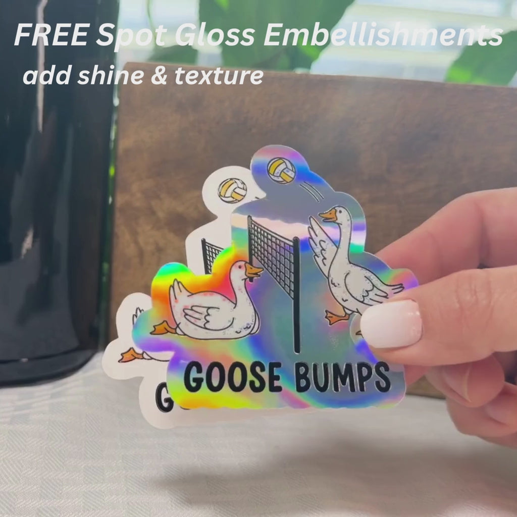 Goose Bumps Volleyball Sticker - Funny Goose Decal