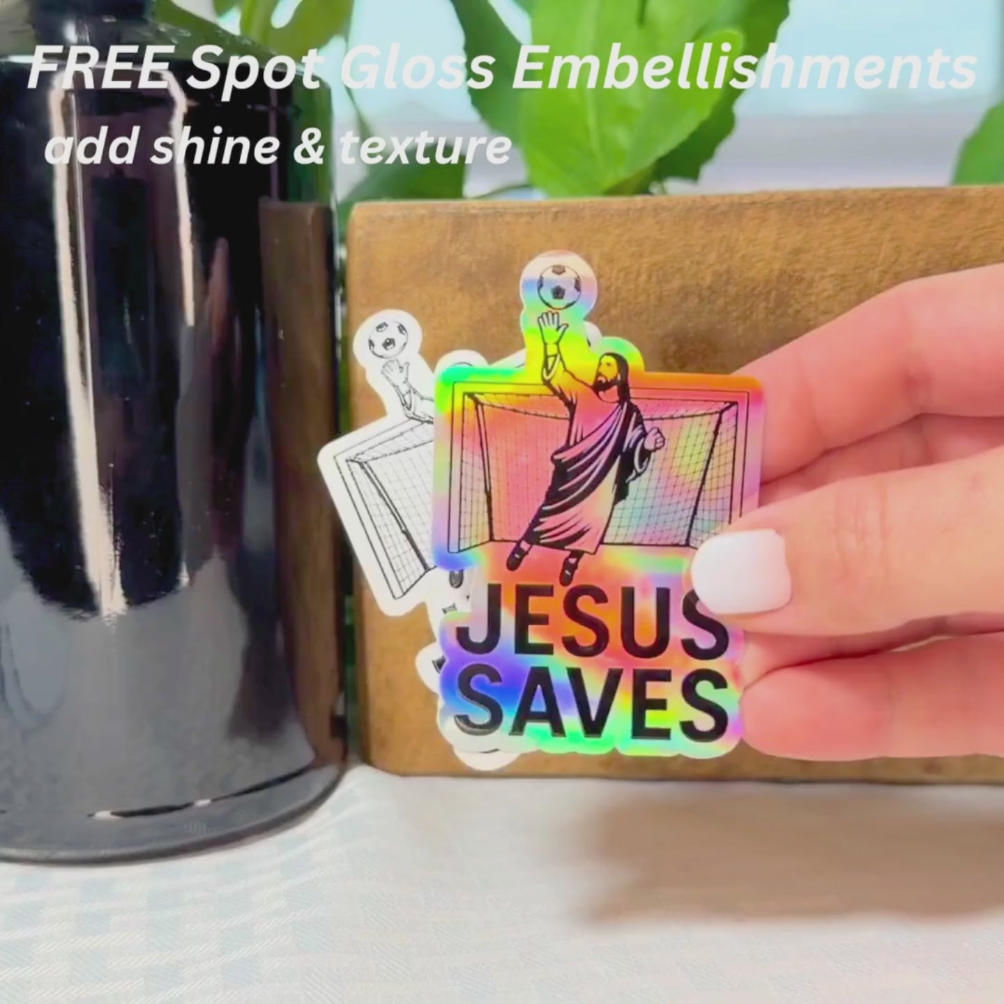 Jesus Saves Sticker - Waterproof Faith Soccer Decal