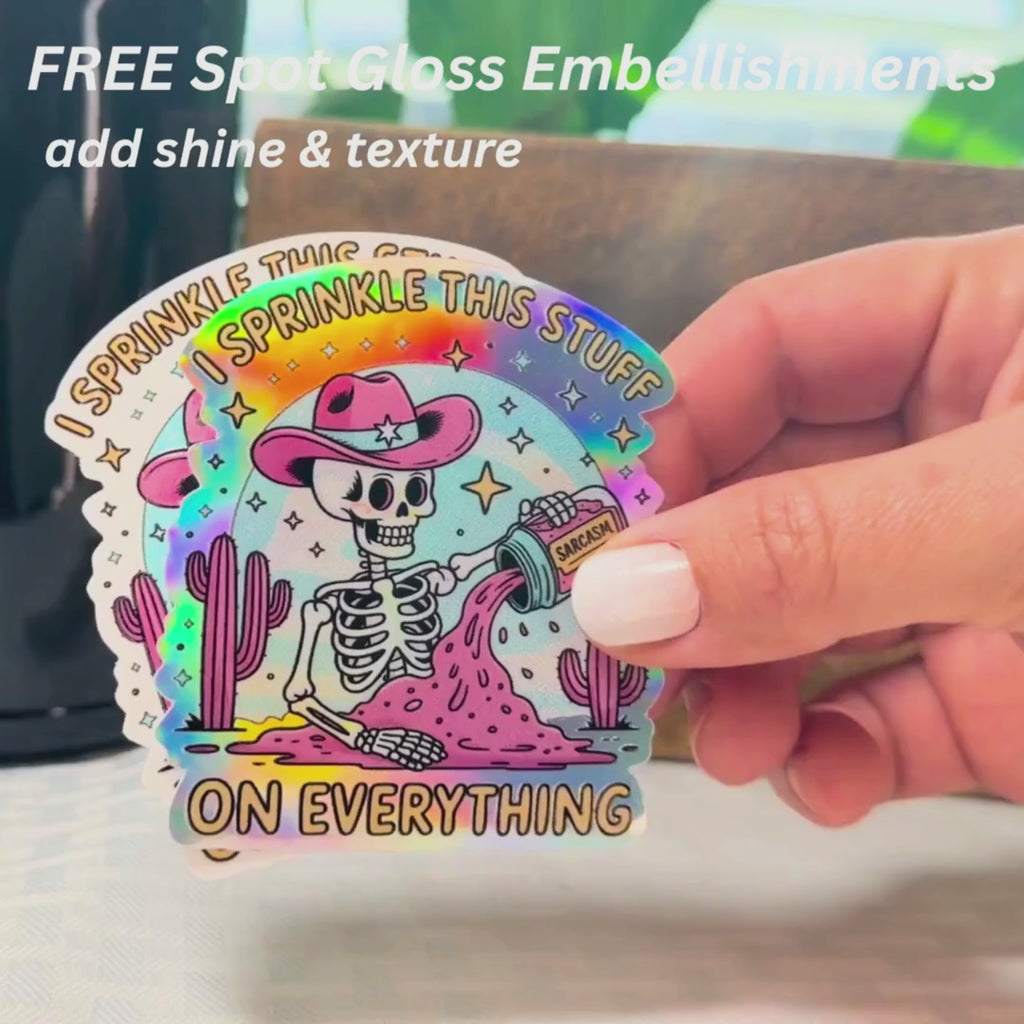 Sarcasm Skeleton Sticker: Funny Mental Health Waterproof Decal